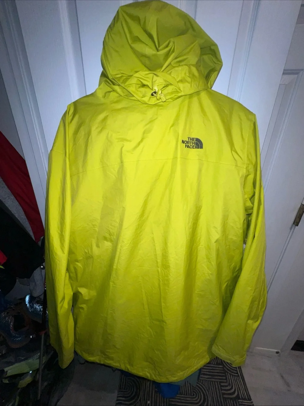 The North Face Bright Neon Yellow Hooded Rain Shell